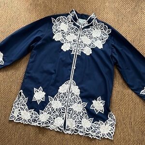 Caro of Honolulu exquisite heavily embroidered top size S